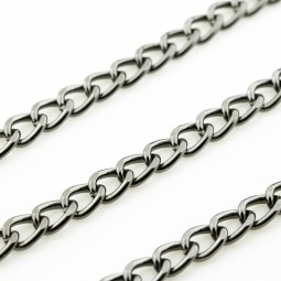 Ланцюг декоративний ЧОРНИЙ НИКЕЛЬ 10х14х2,4мм