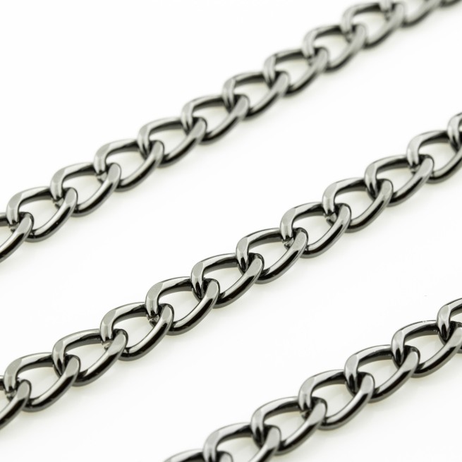 Ланцюг декоративний ЧОРНИЙ НИКЕЛЬ 10х14х2,4мм