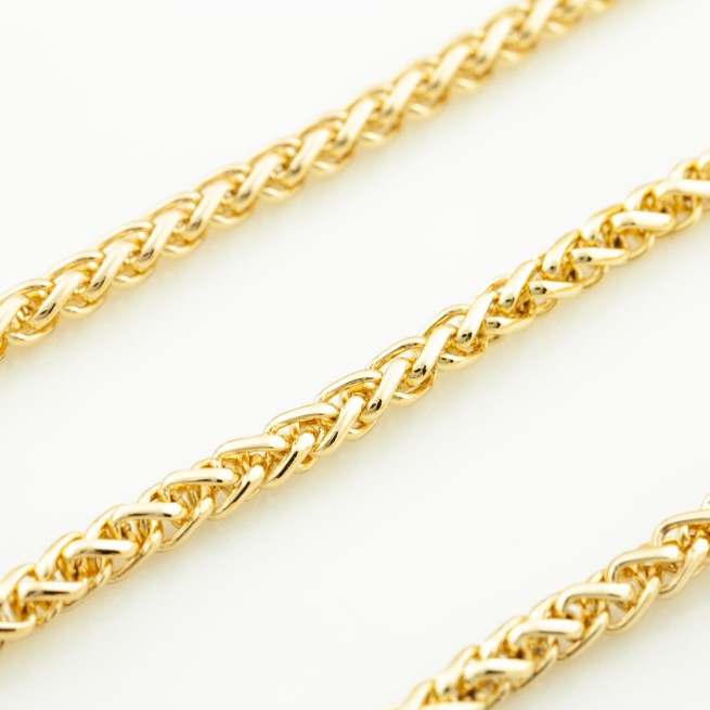 Ланцюг декоративний ЗОЛОТО косичка 7мм тип02