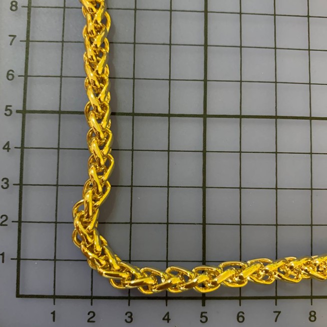 Ланцюг декоративний ЗОЛОТО косичка 7мм тип02