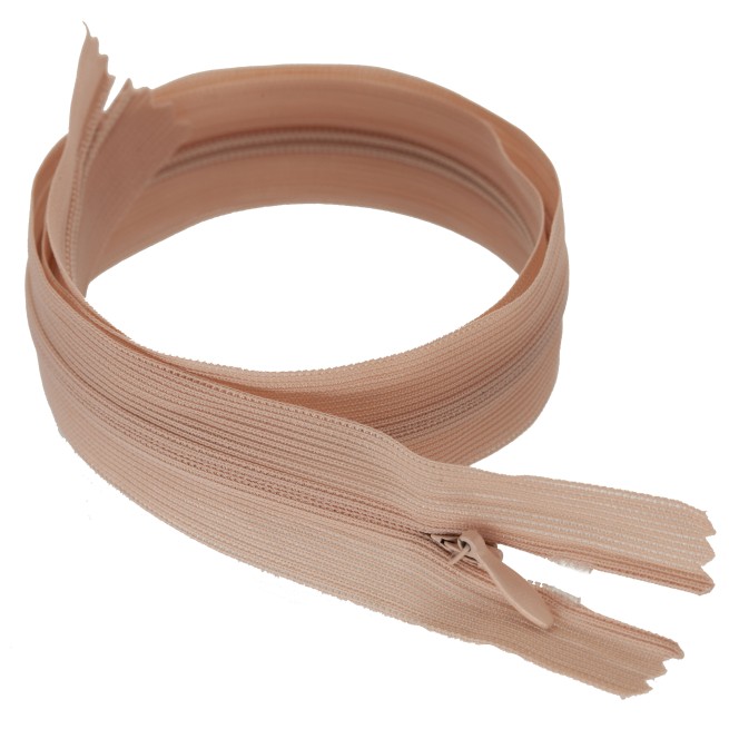 Блискавка пластик NYLON НЕ роз'ємна потайна 2 мм беж тілесний 60 см