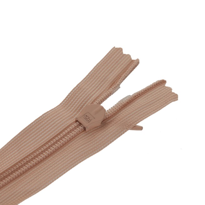 Блискавка пластик NYLON НЕ роз'ємна потайна 2 мм беж тілесний 60 см