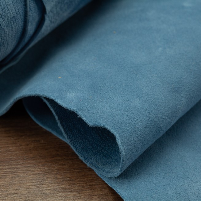 Велюр шевро Janni блакитний ДЖИНС 0,8-1,0 Італія