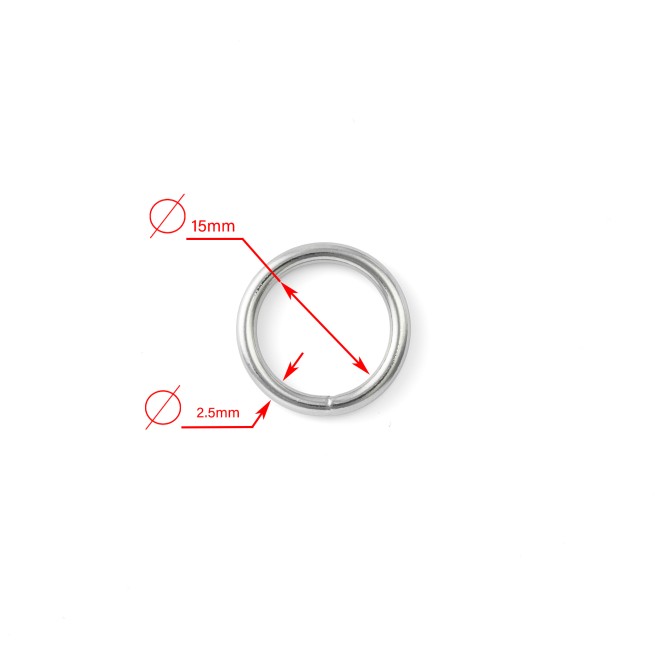 Кільце НИКЕЛЬ N1 15х2,5 мм типD
