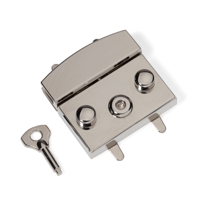 Замок НІКЕЛЬ з ключами 50,9х48,7х5 мм тип D1318
