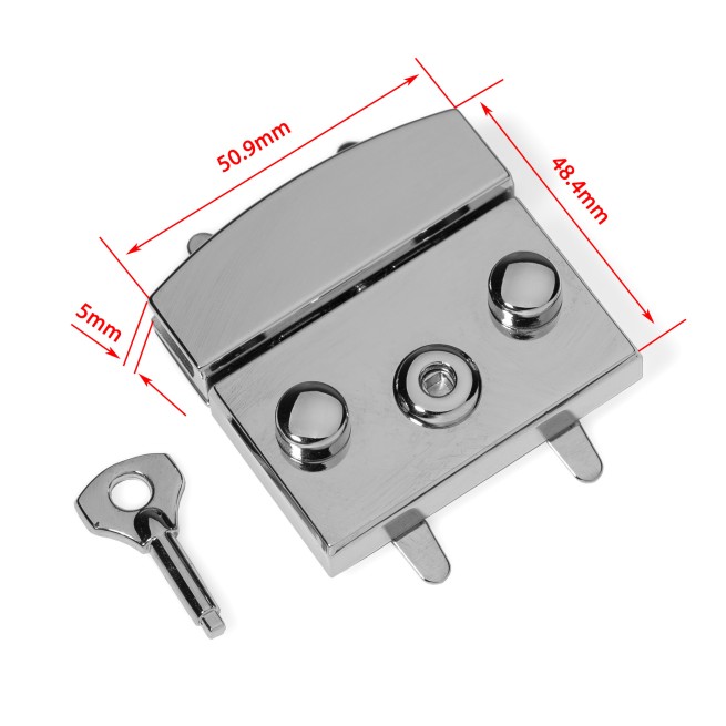 Замок НІКЕЛЬ з ключами 50,9х48,7х5 мм тип D1318