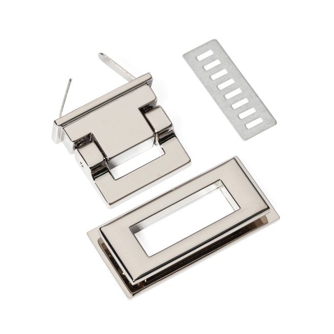 Замок НІКЕЛЬ поворотний 52х22 мм тип D0767