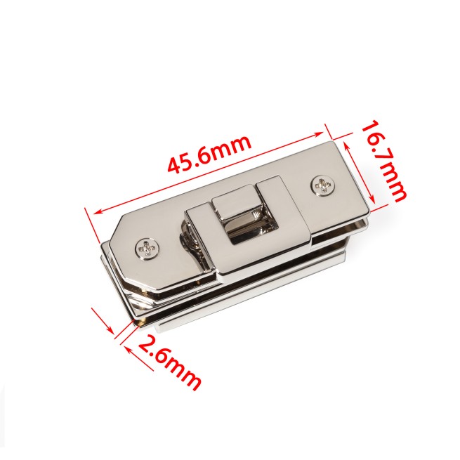 Замок НІКЕЛЬ сумковий 46х17мм тип D1217