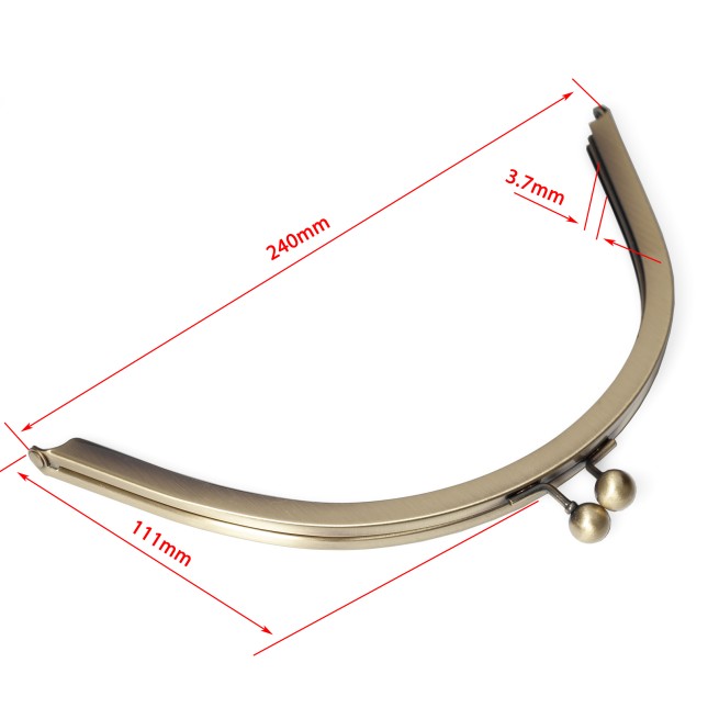 Замок ЧОРНИЙ НІКЕЛЬ рамковий фермуар 24 см