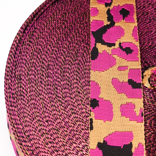 Стрічка ремінь 50 мм нейлон WILD CATS рожевий барбі Італія