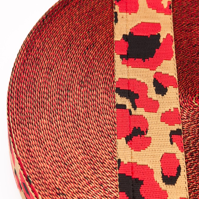 Стрічка ремінна 50 мм нейлон WILD CATS червоний Італія