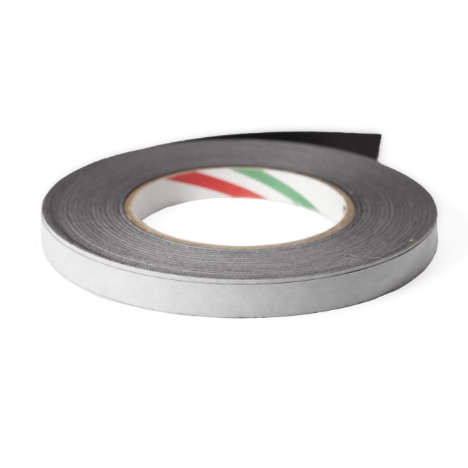 Тесьма самоклеюча чорна 12мм нейлон на паперовій основі 50м Італія