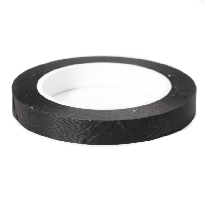 Тесьма самоклеюча чорна 15мм нейлон 50м Італія