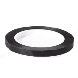 Тесьма самоклеюча чорна 10мм нейлон 50м Італія