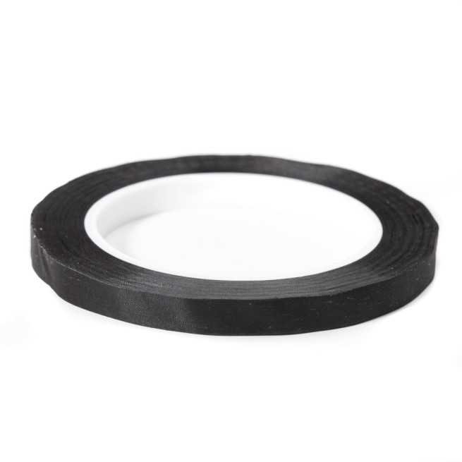 Тесьма самоклеюча чорна 10мм нейлон 50м Італія