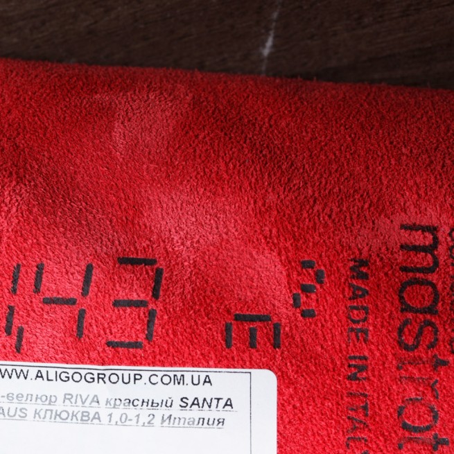 Спил-велюр RIVA червоний SANTA CLAUS ЖУРАВЛИНА 1,0-1,2 Італія