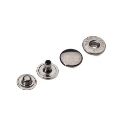 Кнопка Альфа ЧОРНИЙ НІКЕЛЬ 10,5 мм тип X0057 (4 частини)