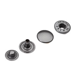 Кнопка Альфа ЧОРНИЙ НІКЕЛЬ 12,5 мм тип X0057 (4 частини)