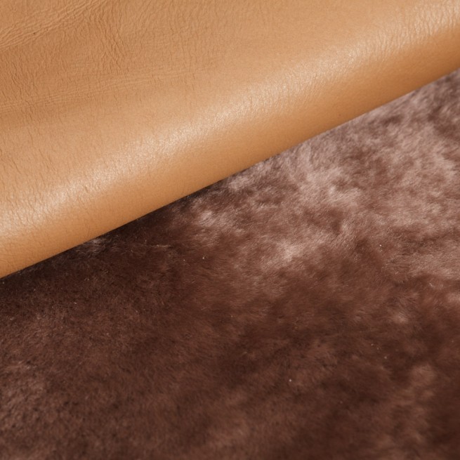 Хутро для дублянки Інтерфіно DF Наппалан коричневий какао т/т Італія