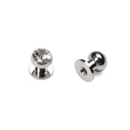 Шпилька кобурна НІКЕЛЬ 5х8 мм зі стразами тип K1524