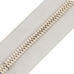 Блискавка метал FUTURA рулонний 5мм білий / cв.золото