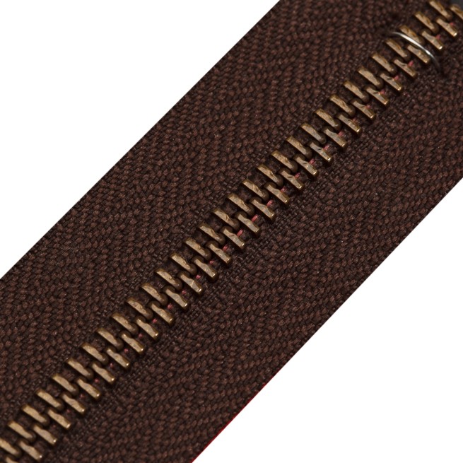 Блискавка метал TECHNO рулонний 5 мм коричневий ШОКОЛАД / латунь