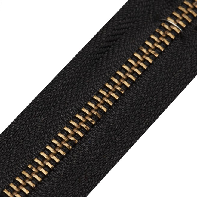 Блискавка метал TECHNO рулонний 5 мм ЧОРНИЙ / латунь