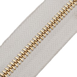 Молния металл TECHNO рулонная 5мм белый/золото