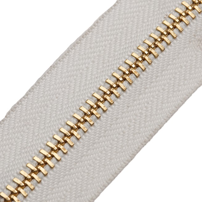 Молния металл TECHNO рулонная 5мм белый/золото