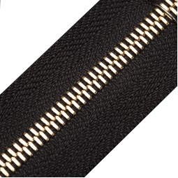 Блискавка метал FUTURA рулонна 5 мм ЧОРНИЙ / св.золото тіп01