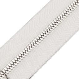 Блискавка метал FUTURA рулонний 3мм білий ЦУКОР / платина