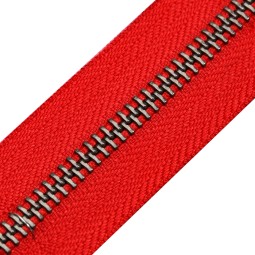 Блискавка метал TECHNO рулонний 5мм ЧЕРВОНИЙ / нікель-антік