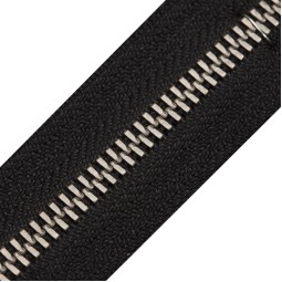 Блискавка метал TECHNO рулонний 5 мм чорний / нікель-антік