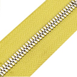 Блискавка метал FUTURA рулонний 5мм жовтий ЛИМОН / платина