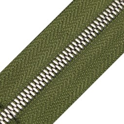 Блискавка метал FUTURA рулонний 5 мм зелений ОЛИВА / нікель
