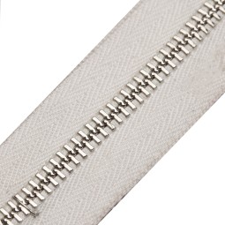 Блискавка метал TECHNO рулонний 5мм білий АКАЦІЯ / платина