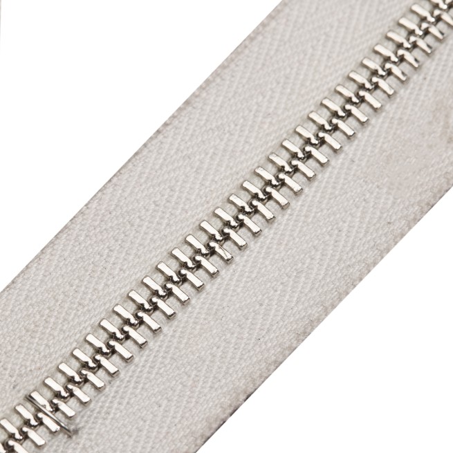 Блискавка метал TECHNO рулонний 5мм білий АКАЦІЯ / платина