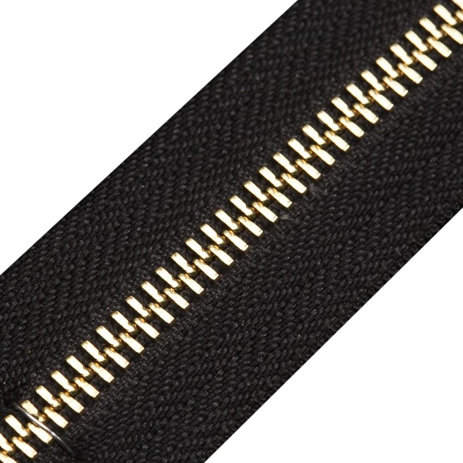 Блискавка метал TECHNO рулонна 5 мм чорний / св.золото