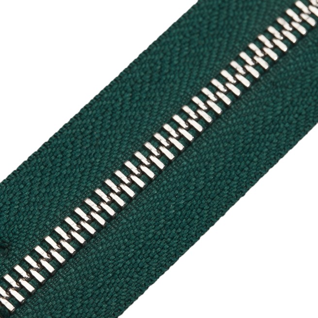 Молния металл TECHNO рулонная 5мм зеленый ЛАМИНАРИЯ/никель