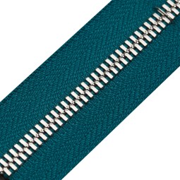 Блискавка метал FUTURA рулонний 5мм зелений МОРСЬКИЙ / платина