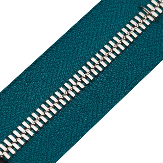 Блискавка метал FUTURA рулонний 5мм зелений МОРСЬКИЙ / платина