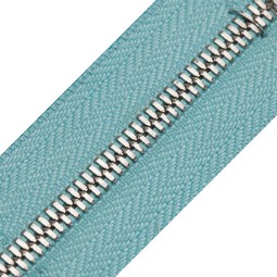 Блискавка метал FUTURA рулонний 5 мм блакитний АКВА / нікель