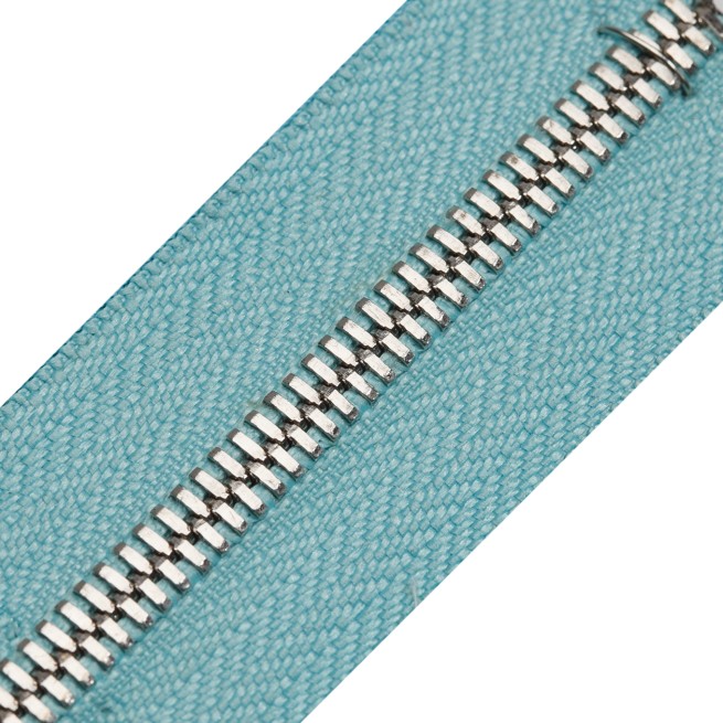 Блискавка метал FUTURA рулонний 5 мм блакитний АКВА / нікель