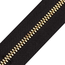 Блискавка метал TECHNO рулонний 4 мм чорний / золото