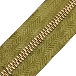 Блискавка метал TECHNO рулонний 5мм зелений Фісташки / золото