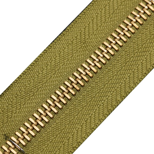 Блискавка метал TECHNO рулонний 5мм зелений Фісташки / золото