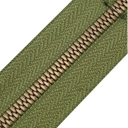 Блискавка метал FUTURA рулонний 5 мм зелений ОЛИВА / латунь