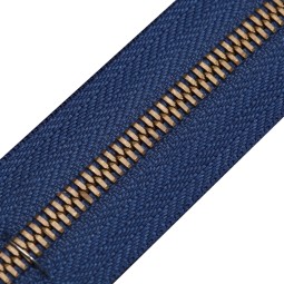 Блискавка метал FUTURA рулонний 5 мм синій ГАЛАКТИКА / латунь