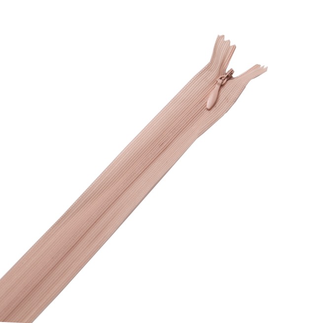 Блискавка пластик NYLON НЕ роз'ємна потайна 2 мм беж тілесний 60 см