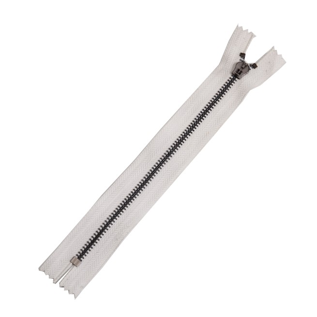 Блискавка метал TECHNO TRANCATTO НЕ роз'ємна 5 мм блок.курсор 20 см білий / чорний